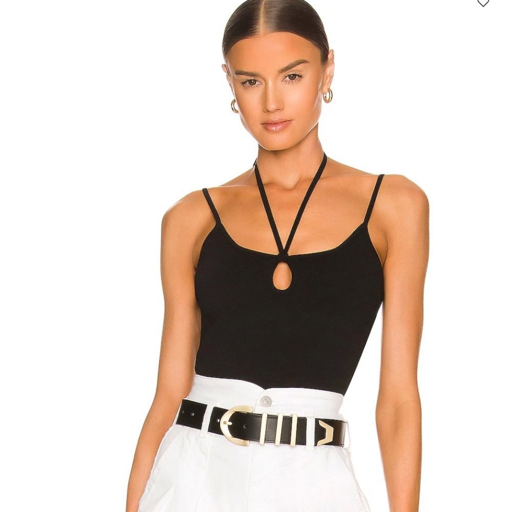 A.L.C Daria Top in Black NWT Size Large Stretchy Knit Crop Tank